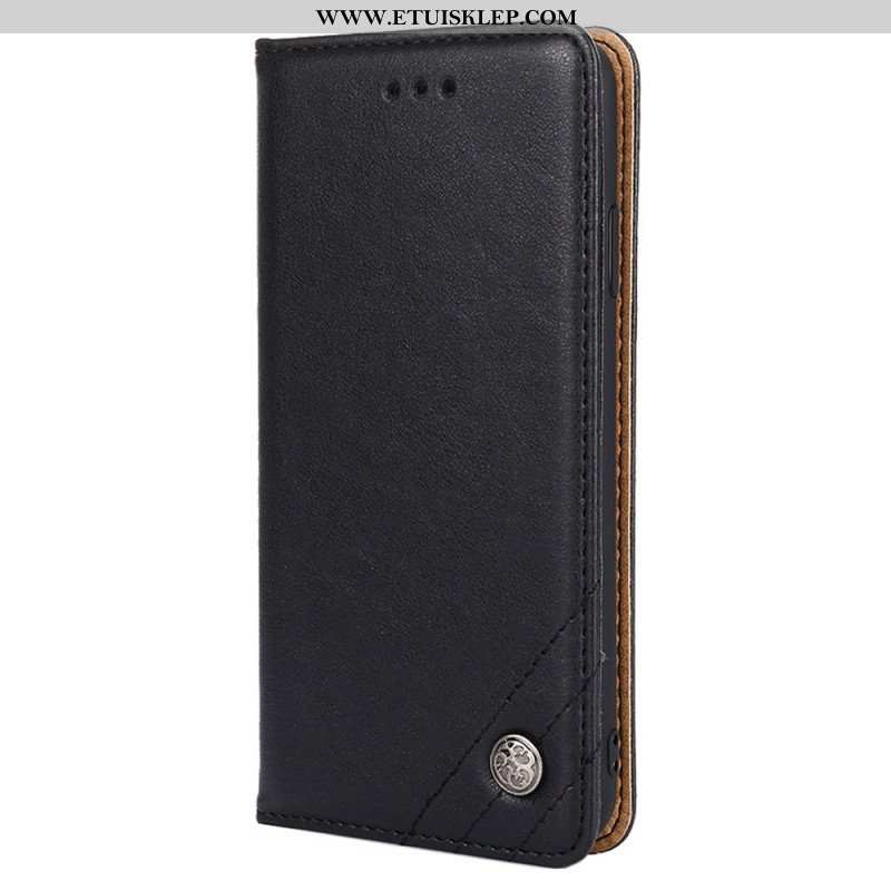 Etui Na Telefon do OnePlus Nord 2T 5G Etui Folio Sztuczna Skóra Z Ozdobnym Nitem
